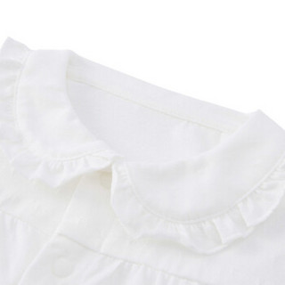 PurCotton 全棉时代 2000209201 婴儿针织娃娃领短袖连体衣 73/48（建议6-12个月）白色