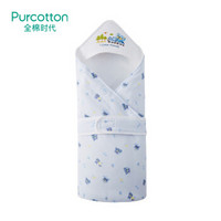 PurCotton 全棉时代 2300013492 婴儿纱布夹薄涤抱被 蓝小熊旅行 90*90cm