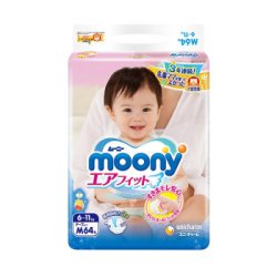 moony 尤妮佳 婴儿纸尿裤 M号 64片  *8件