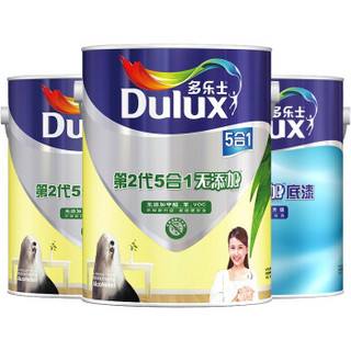 Donless 多乐士 Dulux 多乐士 A611+A914-65663 第二代五合一无添加内墙乳胶漆 (白色套装、15L)