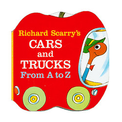  《Richard Scarry's Cars and Trucks: From A ToZ  斯凯瑞：汽车与货车》英文原版纸板书