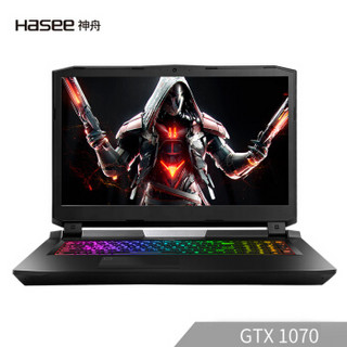 Hasee 神舟 战神 GX8-CR7S1 17.3英寸（i7-9700K、16GB、256GB+1TB、GTX1070 8G）