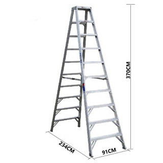 稳耐 家用梯 铝合金梯子双侧折叠梯3.7米梯子工程梯十二步人字梯工业梯T3512AS楼梯 美国进口品牌