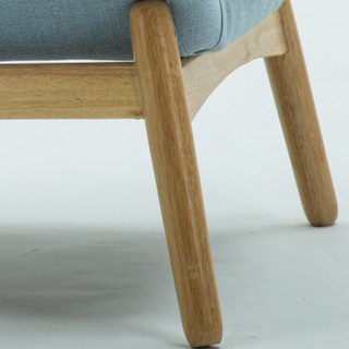 图瑞卡（TUVBRACKA）沙发 实木布艺 单人沙发 现代简约客厅卧室 围椅 浅蓝色TRK-D023-1（送脚踏）