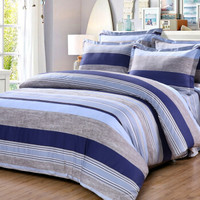 艾薇 套件家纺 全棉斜纹床单四件套纯棉印花双人床上用品 米罗 1.5/1.8米床 被套200*230cm