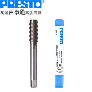 百事通（PRESTO）进口高速钢丝攻M12X1.75公制直槽手用机用丝锥