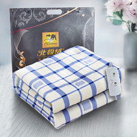 北极绒 电热毯双人加厚 双控安全调温电褥子温度保护 电热垫床褥加热毯子 兰格 150*170cm