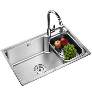 卡贝（Cobbe）水槽单槽洗菜盆加厚304不锈钢厨房洗菜池洗碗槽淘菜盆大单槽套餐
