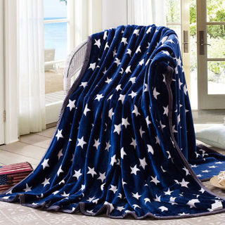 南极人家纺 加厚云貂绒毯毛毯 满天星空-1.5x2m 珊瑚绒毯子床单午睡毯毛巾被法兰绒盖毯