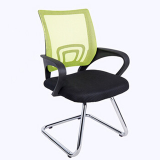 卡奈登（CONEDUN）弓形会议椅子网布职员电脑椅五金办公弓字椅家用椅  XY3349-C  黄绿色