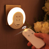 朗美科(Lightmates)CH009 插电无线遥控五孔LED小夜灯 床头过道婴儿房喂奶灯 礼品礼物创意定制节日装饰