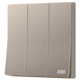 ABB 开关插座面板 三位单控三开单控开关 轩致系列 金色 AF123-PG