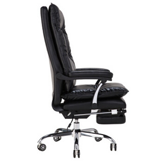 奈高老板椅电脑椅办公家具人体工学椅可搁脚午休椅黑色