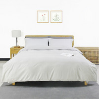 OBXO 源生活 纯白色三件套 纯棉酒店标间床品 单人床白色床单被套1.2米床