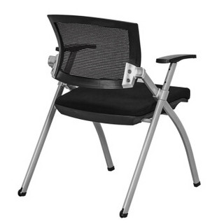 驰界（chijie）折叠靠背椅 黑色网布椅子 培训椅 家用电脑椅 会议椅子