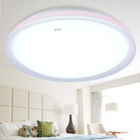 TCL 照明LED吸顶灯卧室灯阳台厨卫灯具圆形粉色直径38cm正白16W