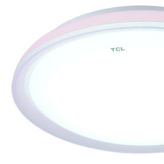 TCL 照明LED吸顶灯卧室灯阳台厨卫灯具圆形粉色直径38cm正白16W