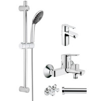 高仪(GROHE) 淋浴花洒+面盆龙头 维达利淋浴花洒喷头套装 送面盆龙头配件