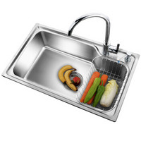 莱尔诗丹(Larsd)LR019水槽单槽套装龙头304不锈钢水槽厨房洗菜池洗菜盆洗碗池