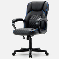 博泰 电脑椅办公电竞椅 皮椅家用椅子黑色转椅BT-20303