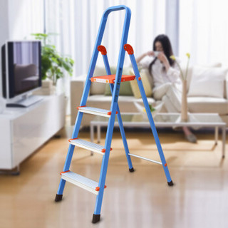 瑞居家用梯子居家梯子人字梯子铝合金梯子加厚彩色梯0.9KD宝蓝