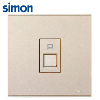 西蒙(SIMON) 开关插座面板 E6系列 一位电脑插座 86型面板 香槟金色 725218-46