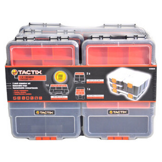 拓为（Tactix） 320020 4件套 螺丝盒零件盒 组合式工具盒分类盒塑料五金工具箱乐高适用