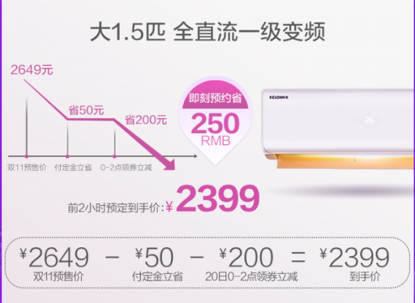 KELON 科龙 KFR-35GW/EFLMA1(1P26) 1.5匹 变频 壁挂空调