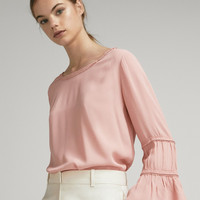 Massimo Dutti 06825826906 女士荷叶边拼接T恤