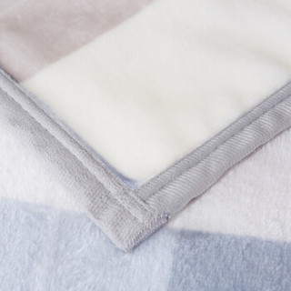 南极人 毛毯家纺 加厚云貂绒毛毯 空调毯子毛巾被 办公室午睡四季盖毯 蓝大格 150*200cm