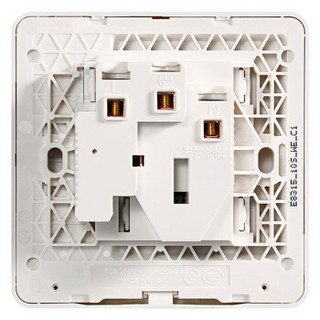 施耐德（Schneider） 开关插座 面板 绎尚系列镜瓷白色10A三孔带开关