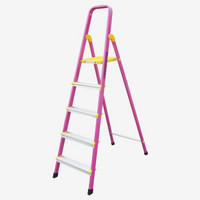 瑞居家用梯子居家梯子人字梯子铝合金梯子加厚彩色梯1.1KD玫红