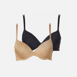 美国直邮calvinkleinck无痕内衣文胸女软钢圈透气2只装