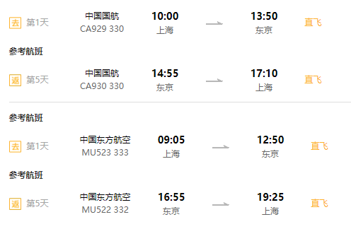 上海/杭州-日本东京5-6天自由行(市区酒店连住)