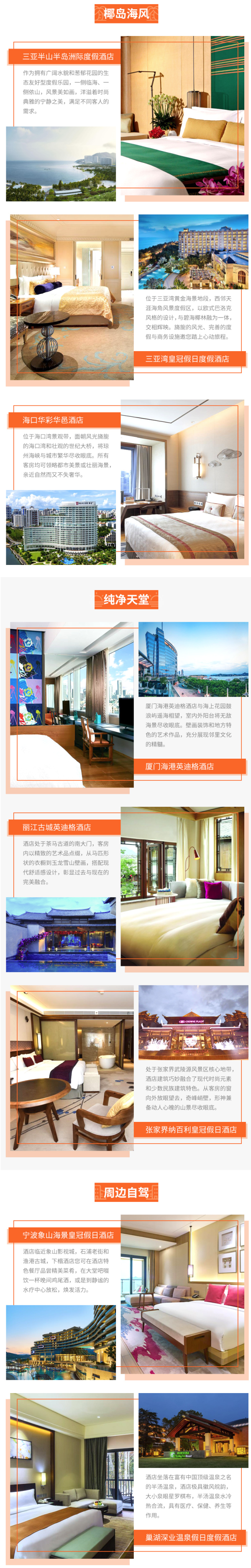 洲际回归!全国25家热门度假村2晚通兑房券