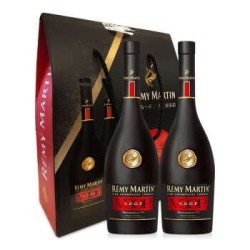 人头马（Rémy Martin）洋酒 V.S.O.P优质香槟区干邑白兰地双支礼盒 375ml*2 *2件