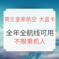 双11预售：荷兰皇家航空 大蓝卡（面额5000元）全年可用 全航线通用