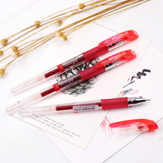 韩国东亚（DONG-A）0.5mm中性笔全针管水笔 办公签字笔学生文具JellZONE红色12支/盒 JZ05-13原装进口