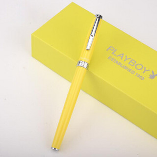 花花公子（PLAYBOY)品格系列钢笔 男女士学生用练字墨水笔 柠檬黄F3805-B