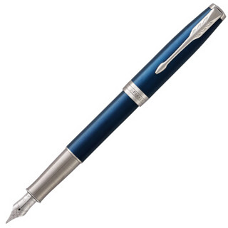 PARKER 派克 SONNET卓尔系列 钢笔 18K F尖 海洋蓝白夹