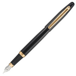 犀飞利（Sheaffer）钢笔 VFM系列 书法练字墨水笔 商务办公签字笔 黑丽雅金夹F尖 *3件