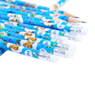GuangBo 广博 XYY4608 带橡皮铅笔 (12支、HB、蓝色)