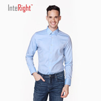 INTERIGHT DP80成衣免烫精纺牛津纺男士商务休闲衬衫 蓝色39码