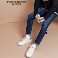 Meters bonwe 美特斯邦威 602052 男士潮流牛仔长裤 中蓝 170/78A