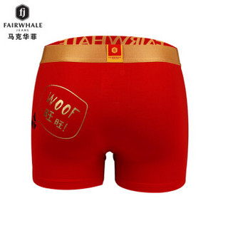 MARK FAIRWHALE 马克华菲 9042 男士平角裤 (2条、红色、M)