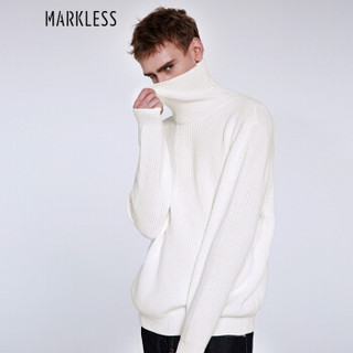 Markless MSA7722M 男士高领针织毛衣 白色 175/L