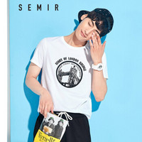 Semir 森马 19047001207 男士圆领短袖T恤 漂白 S