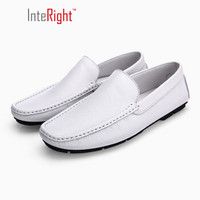 InteRight 男士一脚蹬豆豆鞋 (42、白色)