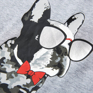 HLA 海澜之家 HNTBJ2E047A 男士趣味动物花纹短袖T恤 浅灰花纹 46