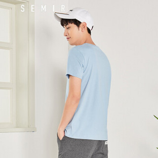  Semir 森马 19038001216 男士圆领短袖T恤 灰蓝 XL